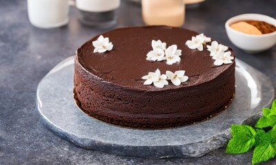 chocolate cake on a plate