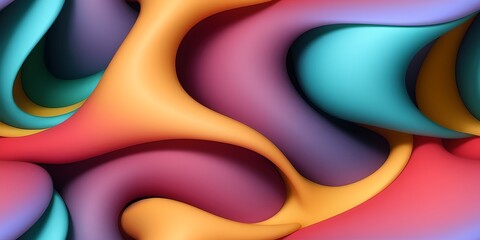 Smooth wave flowing rainbow gradient background 3D, liquid abstract wallpaper design. 
