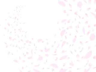 さくらの背景⑤花びら舞う_白背景