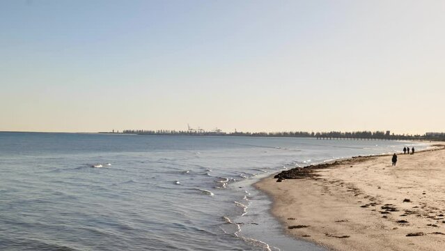 View of Semaphore Beach in the Morning in Winter from Jetty
