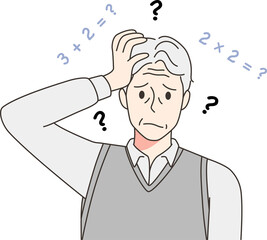 Elderly man suffer from memory loss