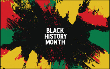 Black History Month text on a black background vector illustration