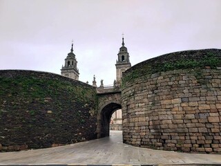 Puerta de Santiago de la Muralla romana de Lugo, Galicia