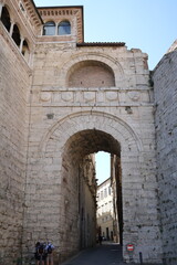 Fototapeta na wymiar Archway in Perugia, Italy Umbria