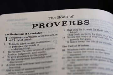 title page from the book of Proverbs in the bible or torah for faith, christian, jew, jewish,...