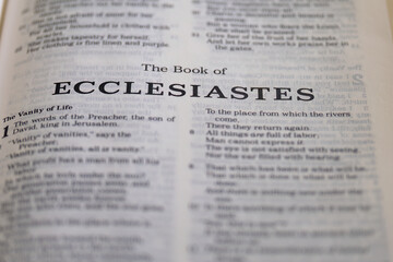 title page from the book of Ecclesiastes in the bible or torah for faith, christian, jew, jewish, hebrew, israelite, history, religion