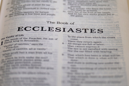 title page from the book of Ecclesiastes in the bible or torah for faith, christian, jew, jewish, hebrew, israelite, history, religion