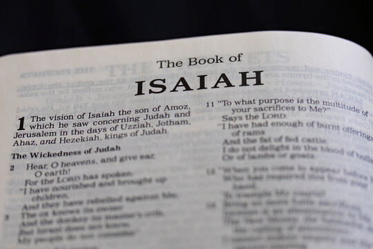 title page from the book of Isaiah in the bible or torah for faith, christian, jew, jewish, hebrew, israelite, history, religion