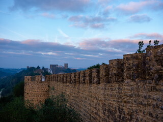 Castle wall in Obidos Portugal