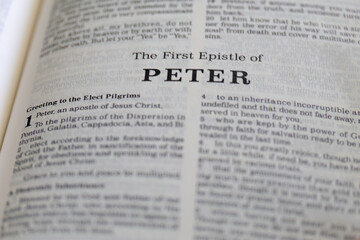 title page from the book of 1st Peter in the bible for faith, christian, hebrew, israelite, history, religion