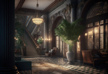 Fototapeta premium Luxurious Hotel Lobby