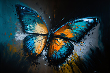Motyl abstrakcyjny malowany 3 © ArtPainting
