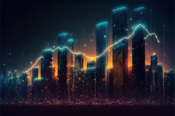 Futuristic abstract city a hub of technology and progress. Metaverse cyber concept idea. Innovation and advancement. Ai generated