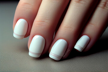 Nahaufnahme einer weibliche Hand mit perfekten Nageldesign - Generative Ai 