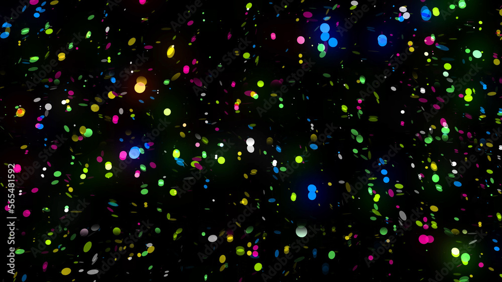 Wall mural 3d rendering of bright festive multi-colored confetti that will be useful for any material