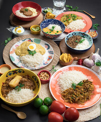 Peru traditional comfort food buffet table