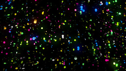 3D rendering of bright festive multi-colored confetti that will be useful for any material