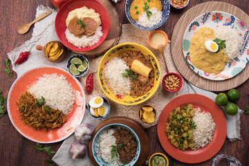 Peru traditional comfort food buffet table