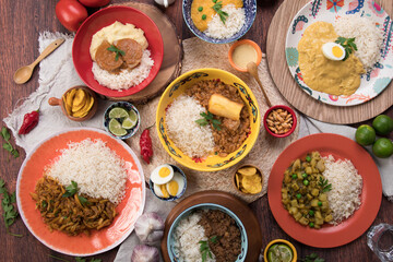 Peru traditional comfort food buffet table