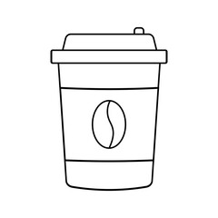Delicious coffee paper cup icon. Drink vector illustration design