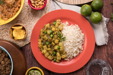 Peru traditional comfort food buffet table