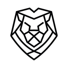 Geometric Lion logo symbol design illustration. Clean modern logo mark design. Illustration for personal or commercial business branding.