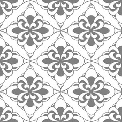 seamless tile pattern of abstract geometric gray elements on white background, texture, design