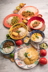 Peru traditional comfort food buffet table
