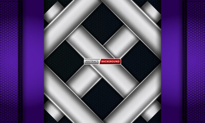 luxury background purple and silver with hexagon texture