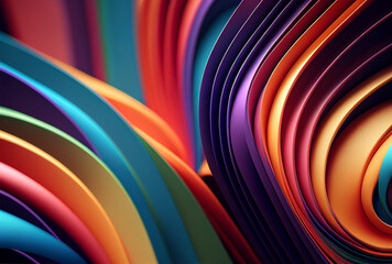 Colorful 3D abstract modern futuristic wallpaper featuring lines of different colors background with Generative AI