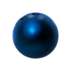 Bowling Ball, Blue 3D Realistic icon. Isolated. Shiny And Clean. png