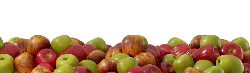 Fruit and healthy food concept. Apple isolated on transparent background. 3d rendering illustration. PNG format