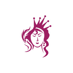 beautiful cosmetic logo design vector abstract illustration of fashion woman crown