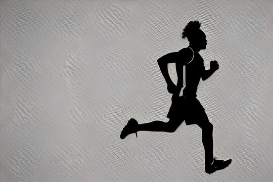 silhouette of a person running,Generative IA