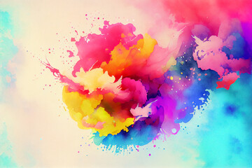 Fototapeta premium Bunter aquarellfarbender Hintergrund - Generative Ai