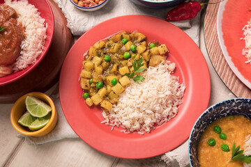 Peru traditional comfort food buffet table