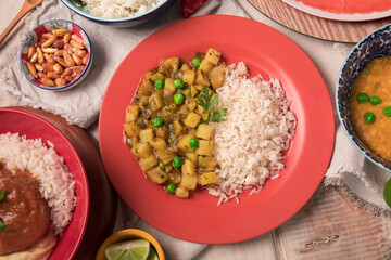Peru traditional comfort food buffet table