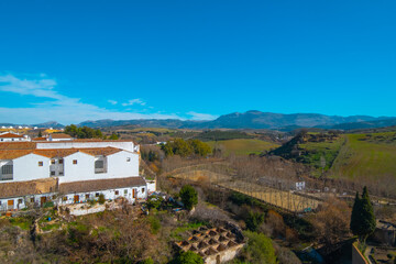 Fototapeta na wymiar Beautiful aerial view of houses in the Sierra de Ronda