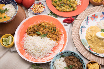 Peru traditional comfort food buffet table