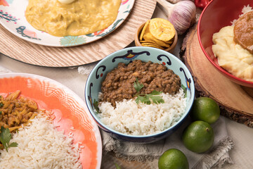 Peru traditional comfort food buffet table