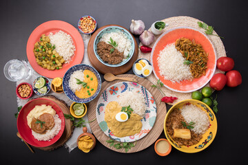 Peru traditional comfort food buffet table