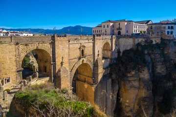 Cercles muraux Ronda Pont Neuf New Bridge (Spanish: Puente Nuevo) from 18th century in Ronda, southern Andalusia, Spain.