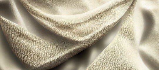 cream color cloth wave rough texture background with Generative AI Technology
