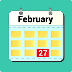 February 26, Natural notebook Calendar. Business concept text