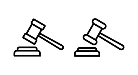 Gavel icon vector illustration. judge gavel sign and symbol. law icon. auction hammer