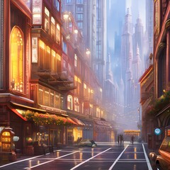 A city street where all the buildings are made of candy3, Generative AI