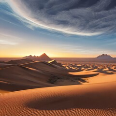 Fototapeta na wymiar A desert where the sand dunes are made of ice2, Generative AI