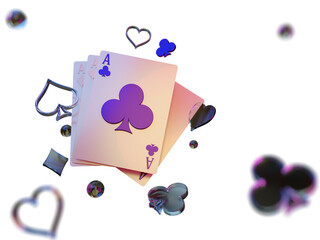 playing cards and poker sign composition
