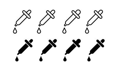 Dropper icon vector illustration. Medicine dropper symbol in black style - stock vector.