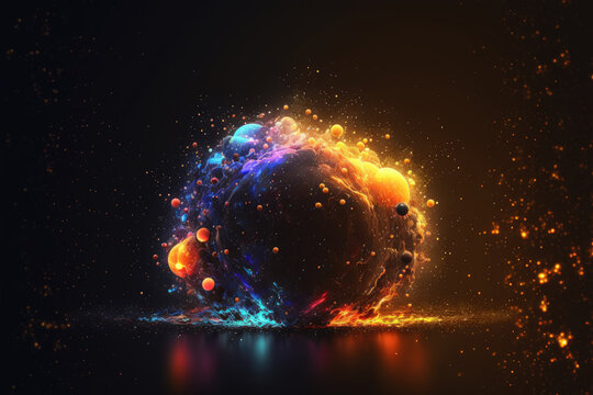 colorful glowing particle wallpaper, generative ai
